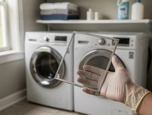 La Puente Dryer Vent Cleaning specialist performing detailed lint trap cleaning service in La Puente